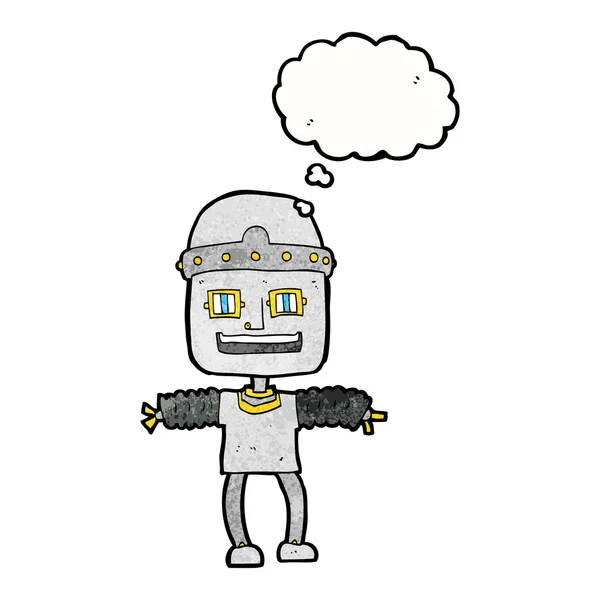 具有思想气泡的卡通机器人 — 图库矢量图片