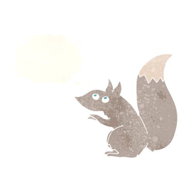 Düşünce baloncuklu bir sincap.