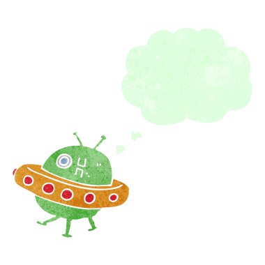 Düşünce baloncuklu çizgi film UFO