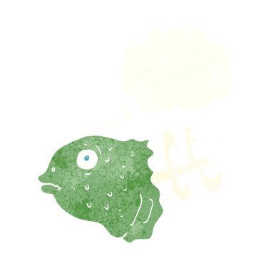 Düşünce baloncuklu balık kafası