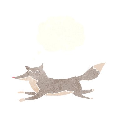 Düşünce baloncuğu ile çalışan bir kurt.