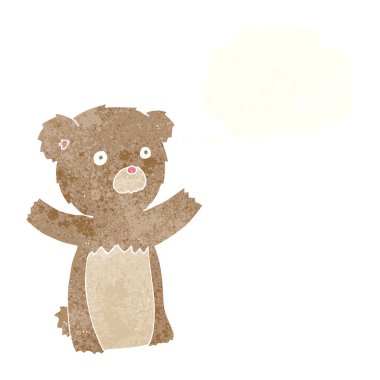 Düşünce baloncuklu oyuncak ayı.