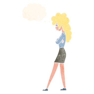 çizgi film kadın düşünce balonu ile rahatsız