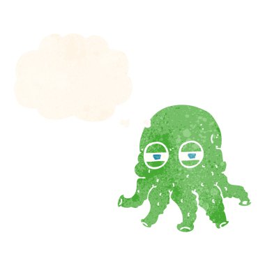 Düşünce baloncuklu uzaylı yüzü