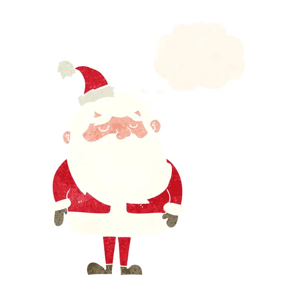 Desenho animado santa claus com bolha de pensamento —  Vetores de Stock