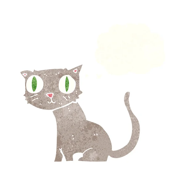 Chat dessin animé avec bulle de pensée — Image vectorielle