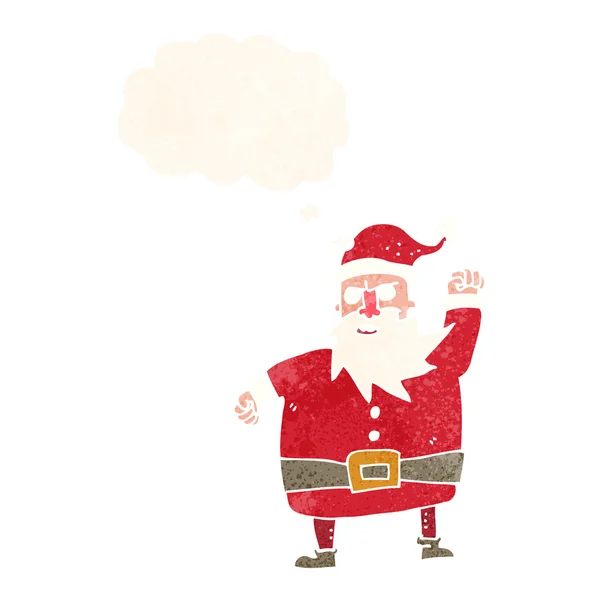 Dessin animé santa claus avec bulle de pensée — Image vectorielle