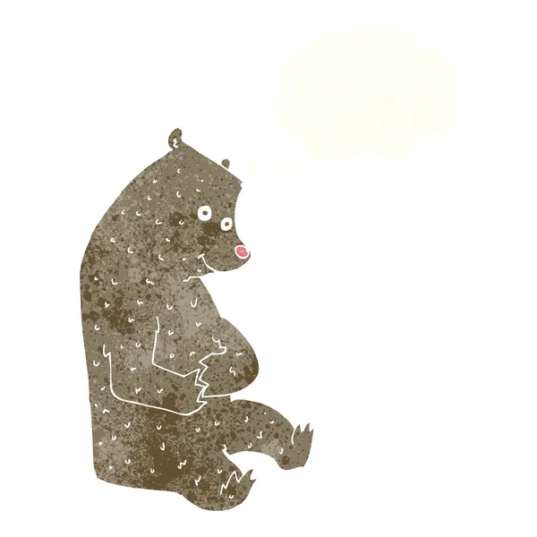 漫画の幸せ熊と思考バブル — ストックベクタ