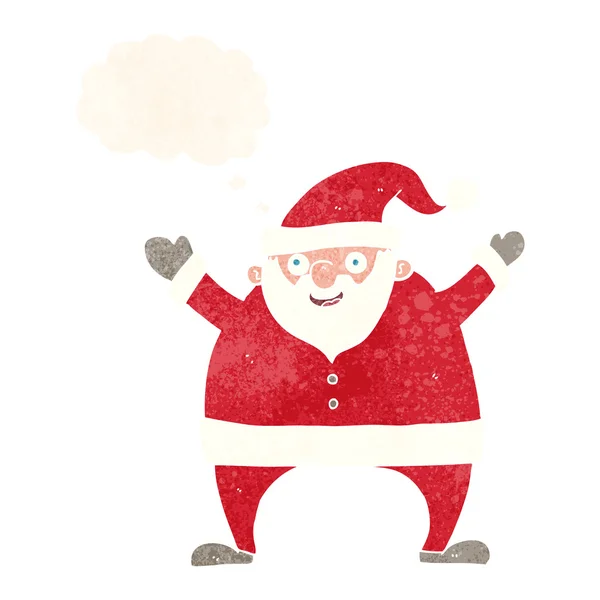 Dibujos animados Santa Claus con burbuja de pensamiento — Vector de stock