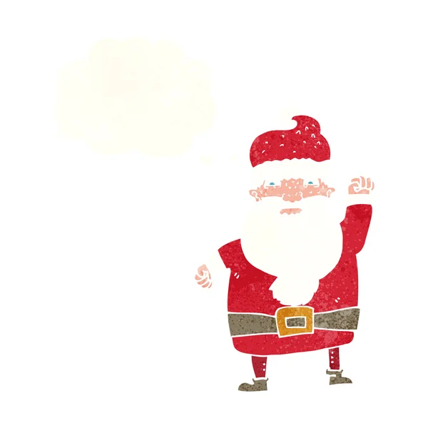 Cartoon angry santa claus with thought bubble — Stock Vector