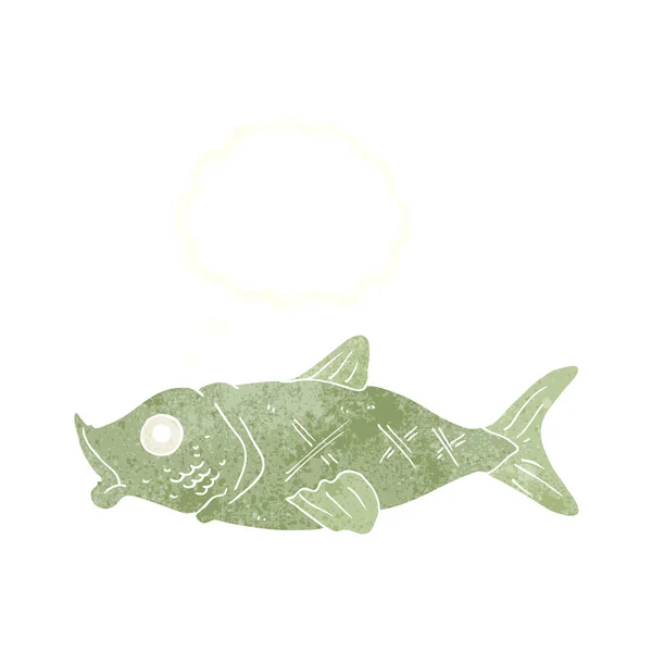Мультяшная рыба с мыслепузырём — стоковый вектор