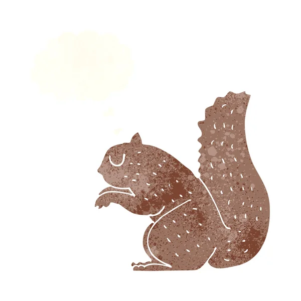 Écureuil dessin animé avec bulle de pensée — Image vectorielle