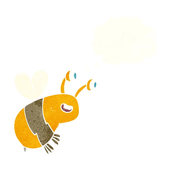 卡通片快乐蜜蜂与思想泡沫 — 图库矢量图片