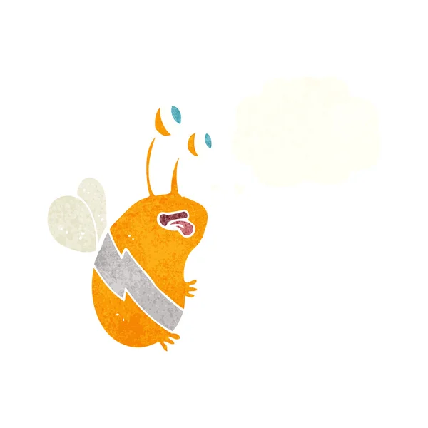 Düşünce baloncuklu komik bir arı. — Stok Vektör