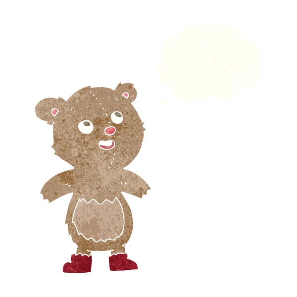 Мультяшний плюшевий ведмідь з бульбашкою думок — стоковий вектор