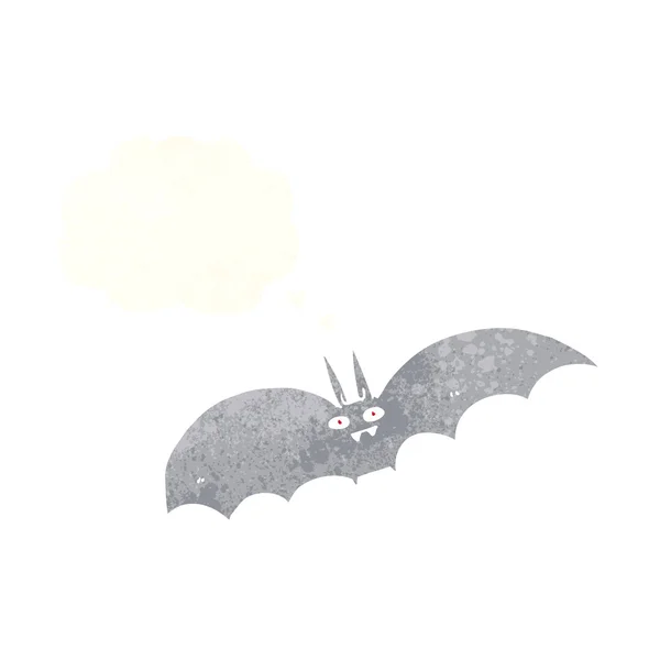 Chauve-souris vampire dessin animé avec bulle de pensée — Image vectorielle