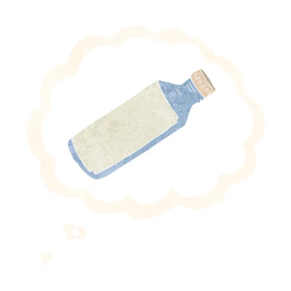 Tecknad vattenflaska med tanke bubbla — Stock vektor