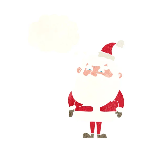 Desenho animado santa claus com bolha de pensamento — Vetor de Stock