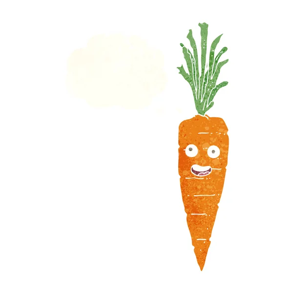 Мультяшная морковка с мыслепузырём — стоковый вектор