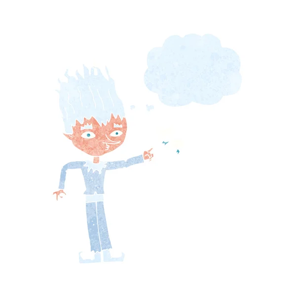 Jack Frost Cartoon mit Gedankenblase — Stockvektor