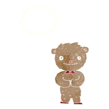 Düşünce baloncuklu oyuncak ayı.