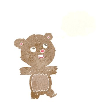 Düşünce baloncuklu oyuncak ayı.