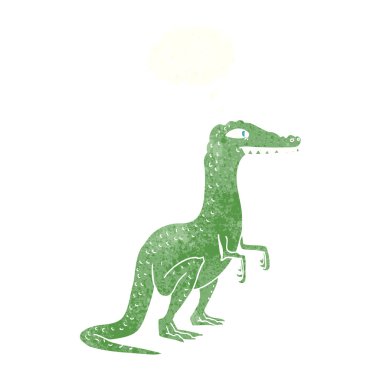 Düşünce baloncuklu karikatür dinozor