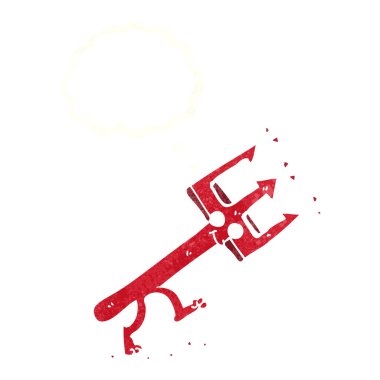 Düşünce baloncuklu şeytan çatalı.