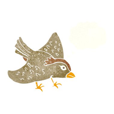 Düşünce baloncuklu çizgi film kuşu