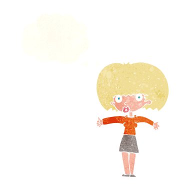 çizgi film kadın simgesiyle düşünce balonu Yaşasın