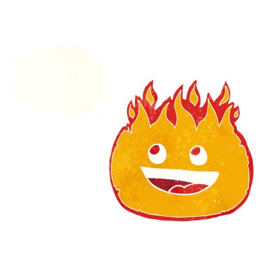 Düşünce baloncuklu çizgi ateş sınırı