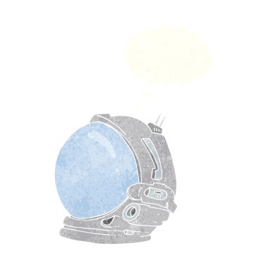 Düşünce baloncuklu astronot miğferi