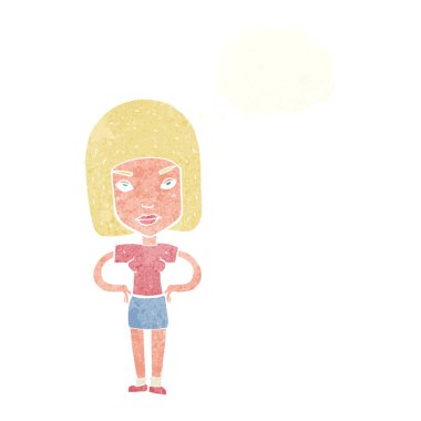 çizgi film kadın düşünce balonu ile rahatsız