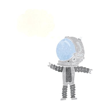 Düşünce balonu olan bir astronot.