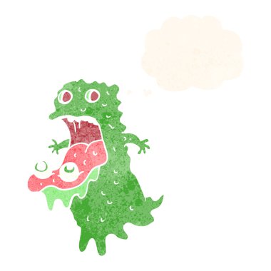 Düşünce baloncuklu iğrenç bir hayalet.