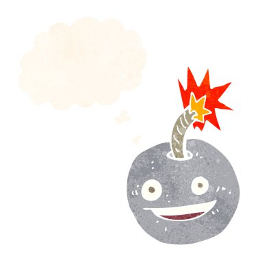 düşünce balonu ile yanan bomba çizgi film