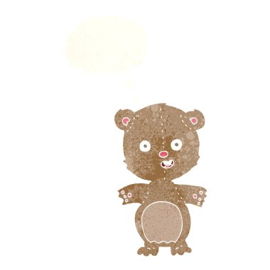 Düşünce baloncuklu oyuncak ayı.