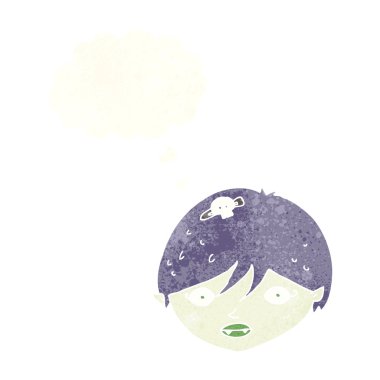 çizgi film vampir yüz düşünce balonu ile