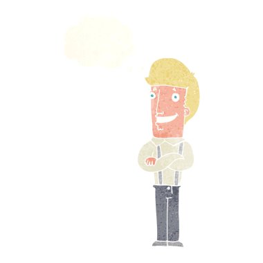 çizgi film gururlu adam düşünce baloncuğu ile