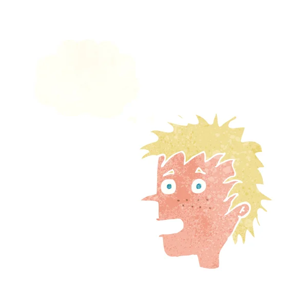 Desenho animado menino com bolha de pensamento —  Vetores de Stock