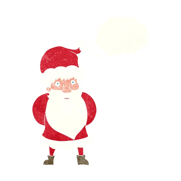 Cartoon Weihnachtsmann mit Gedankenblase — Stockvektor
