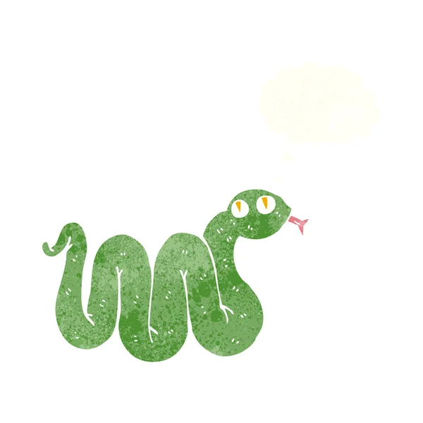Vicces rajzfilm kígyó gondolat buborék — Stock Vector