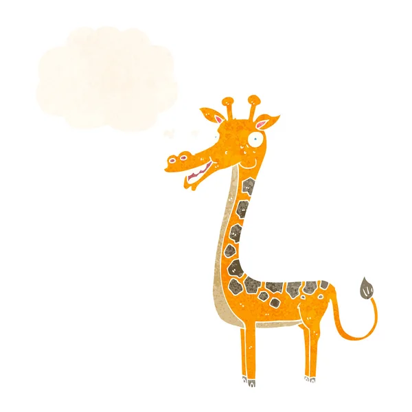 Cartoon-Giraffe mit Gedankenblase — Stockvektor