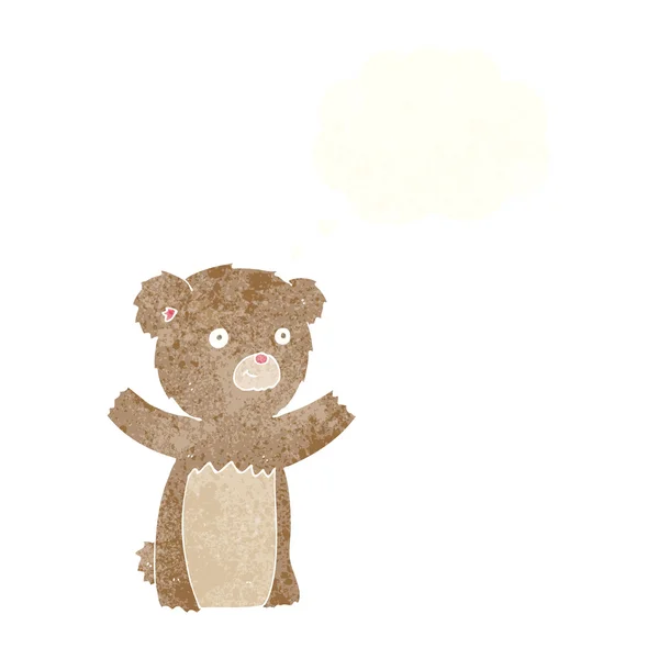 Cartoon-Teddybär mit Gedankenblase — Stockvektor