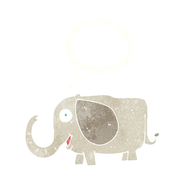 Elefante bebé de dibujos animados con burbuja de pensamiento — Vector de stock
