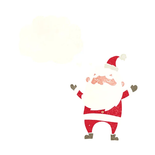Mutlu Noel Baba çizgi filmi. Düşünce baloncuklu. — Stok Vektör