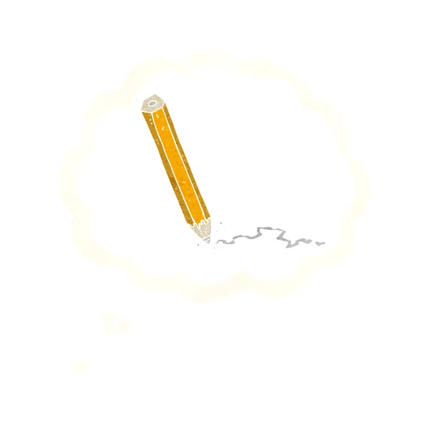 Crayon de dessin animé avec bulle de pensée — Image vectorielle