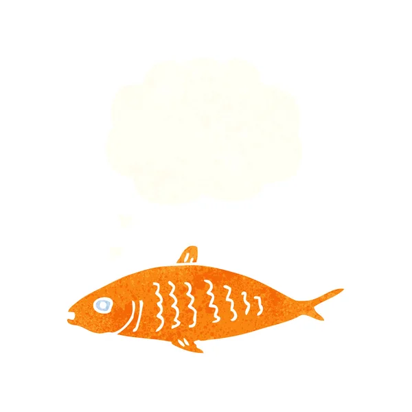 Düşünce baloncuklu çizgi film balığı — Stok Vektör