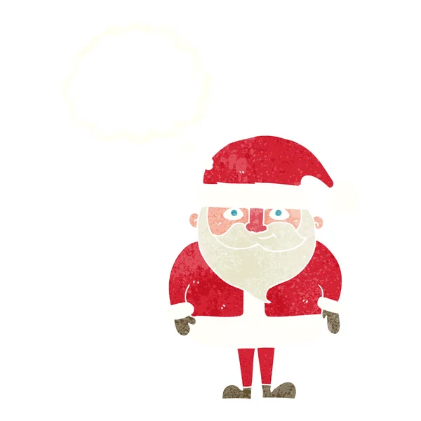 Dessin animé heureux Père Noël claus avec bulle de pensée — Image vectorielle