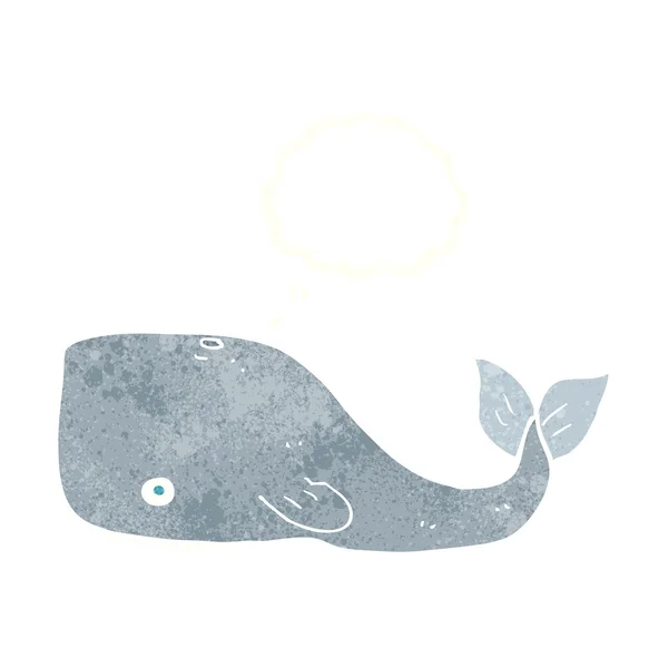 Balena cartone animato con bolla di pensiero — Vettoriale Stock